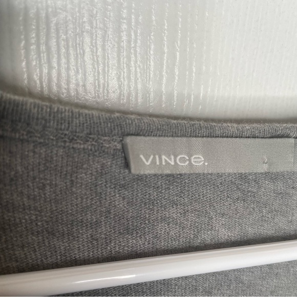 Vince Raw Edge Long Sleeve Henley T-Shirt in Gray L - Picture 10 of 15